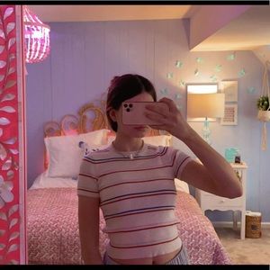 La hearts.    Stripped Pac Sun shirt